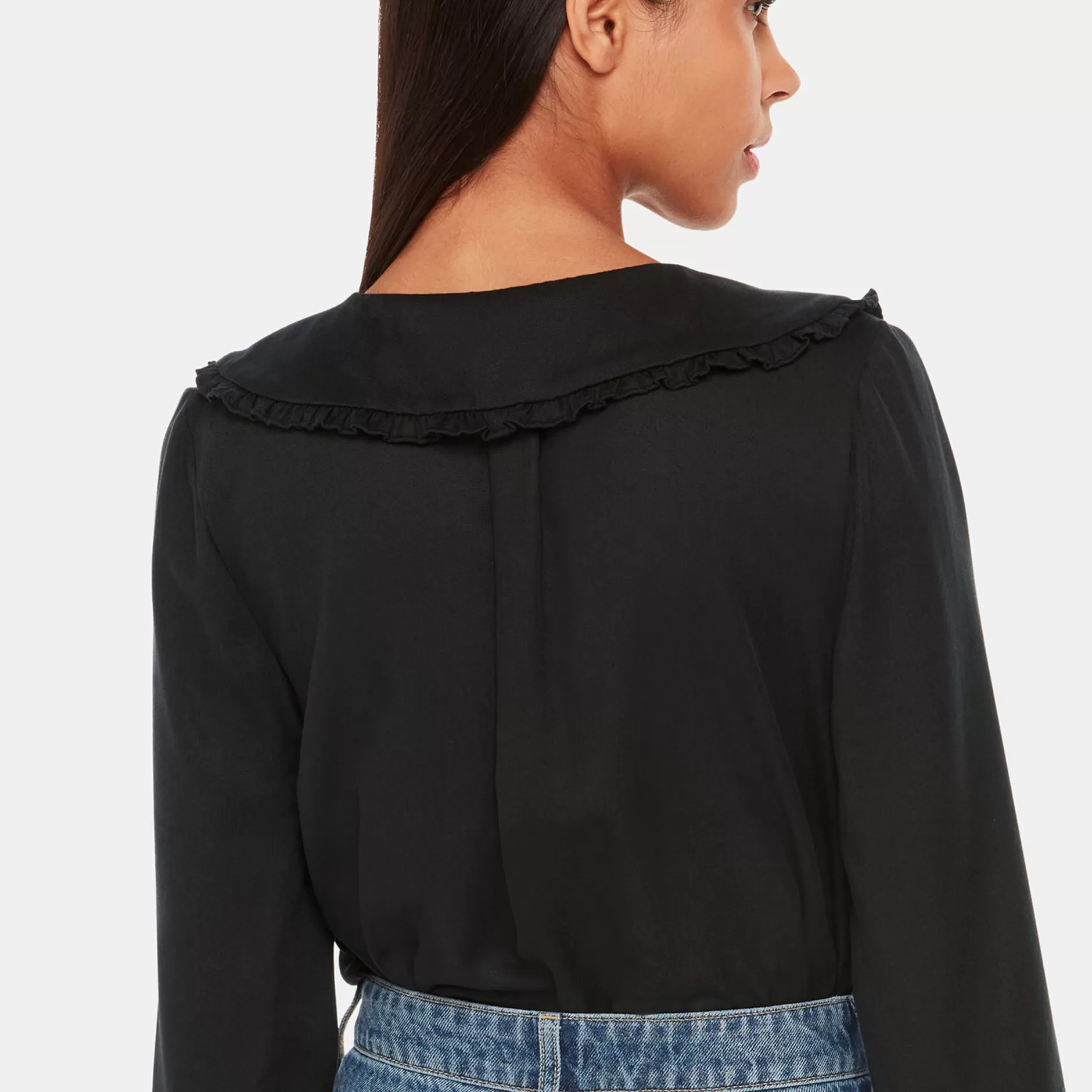 Women Whistles Tops | Oversized Collar Detail Top