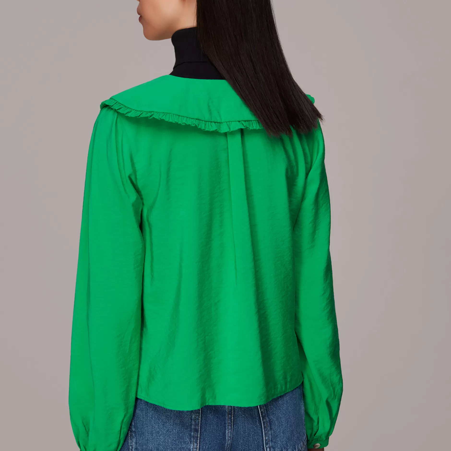 Women Whistles Tops | Oversized Collar Detail Top