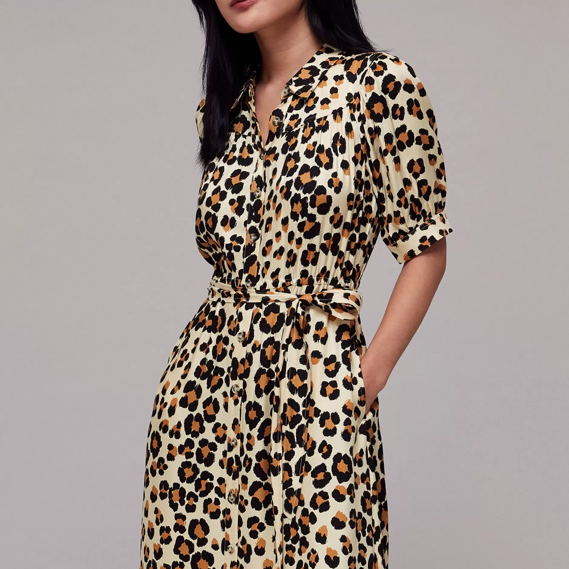 Women Whistles Dresses | Painted Leopard Midi Dress