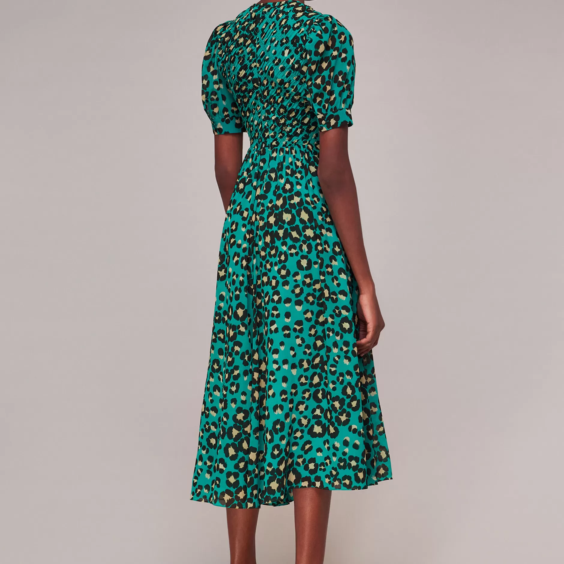 Women Whistles Dresses | Painted Leopard Shirred Dress