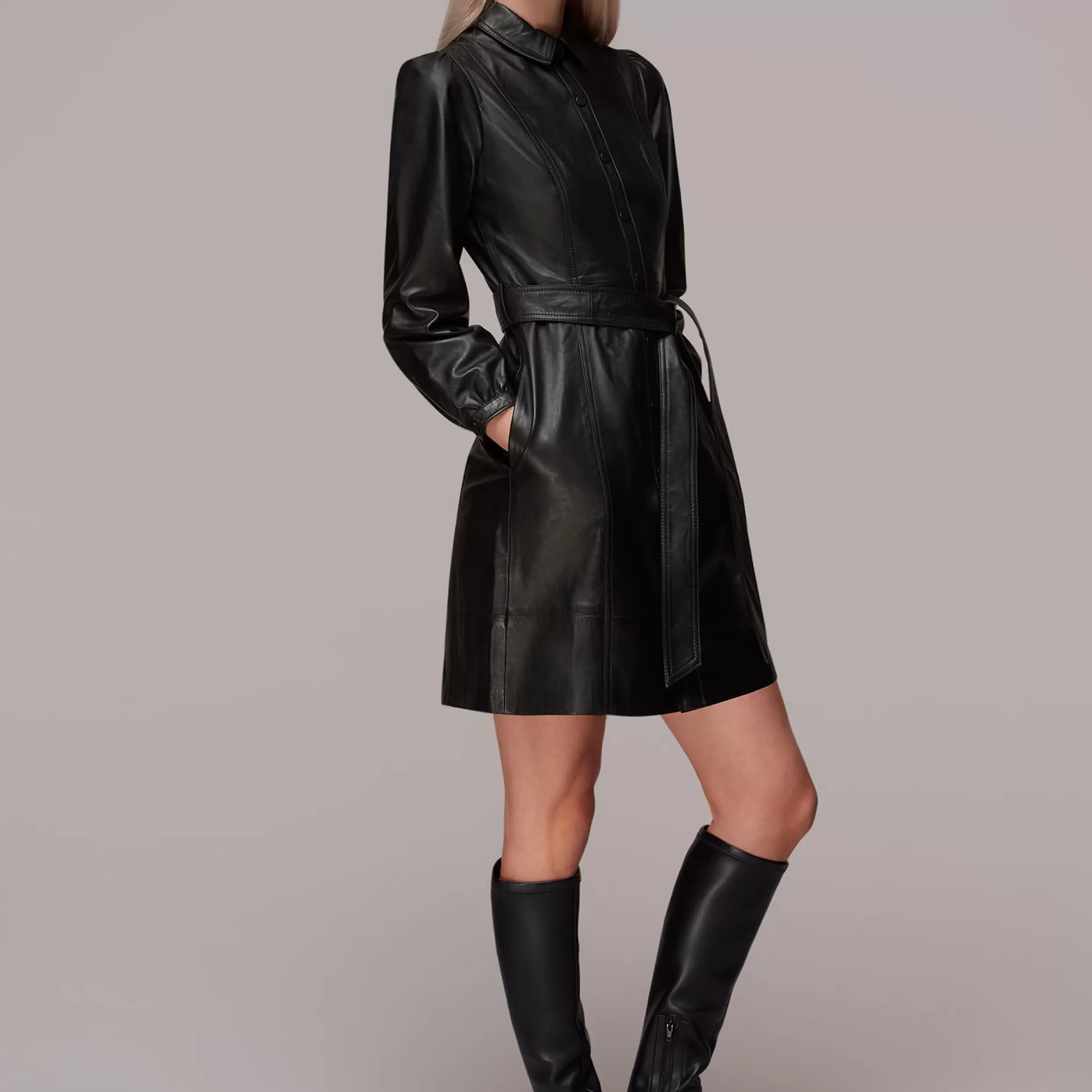 Women Whistles Dresses | Phoebe Short Leather Dress