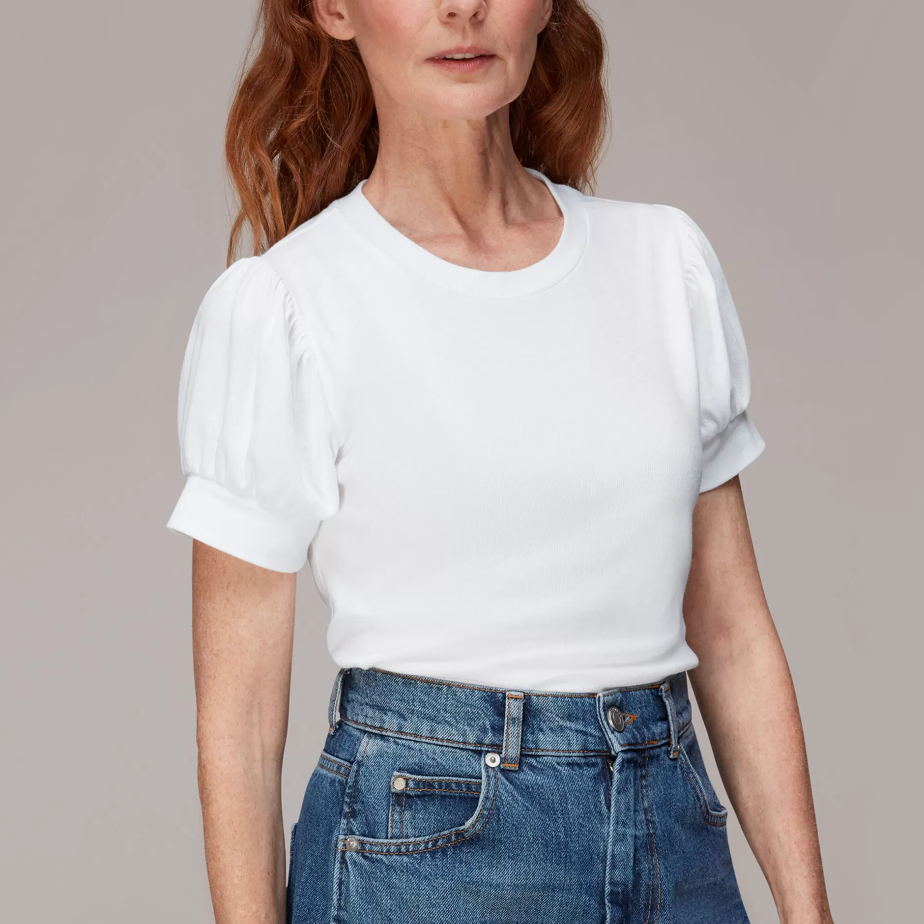 Women Whistles T-Shirts | Puff Sleeve Rib Tee