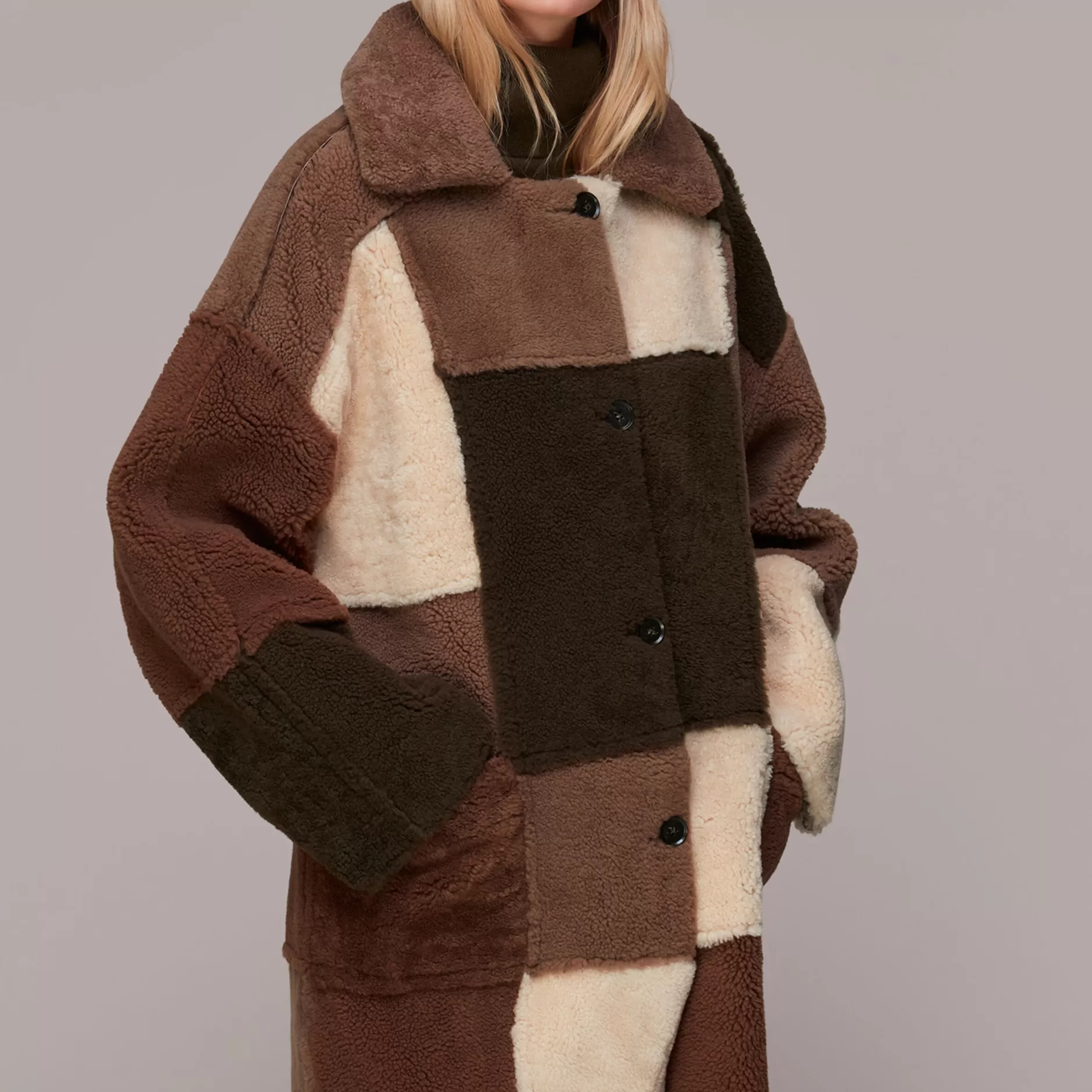 Women Whistles Coats | Reversible Patchwork Coat