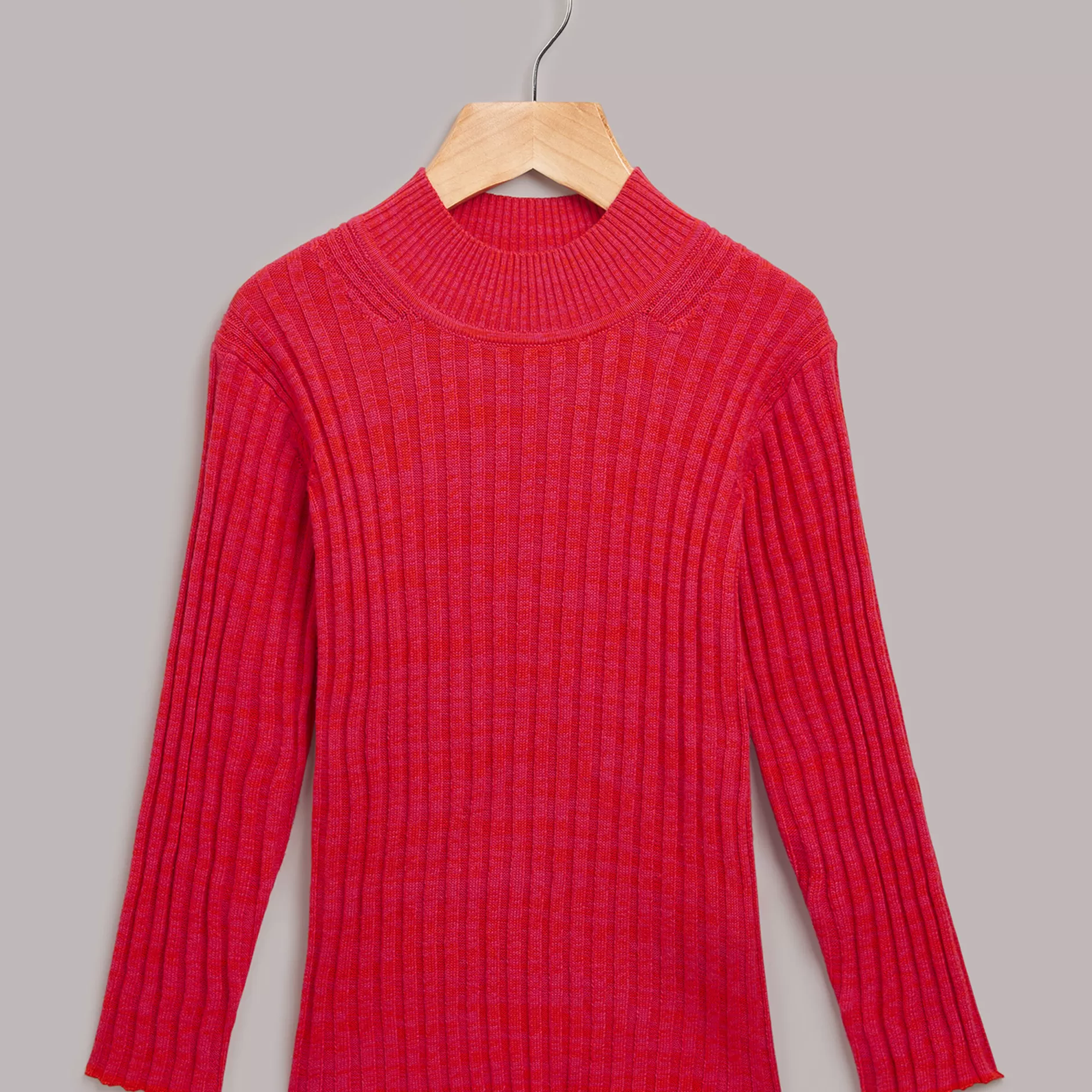 Women Whistles Tops | Rib Knit Marl High Neck