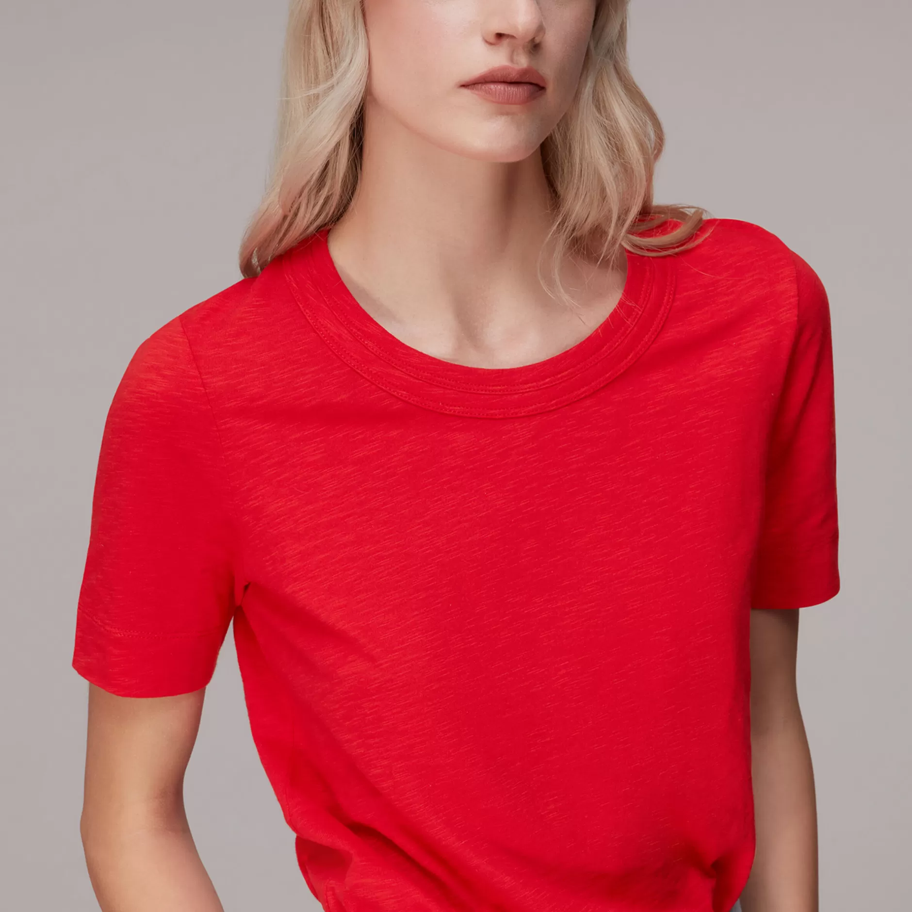 Women Whistles T-Shirts | Rosa Double Trim T-Shirt