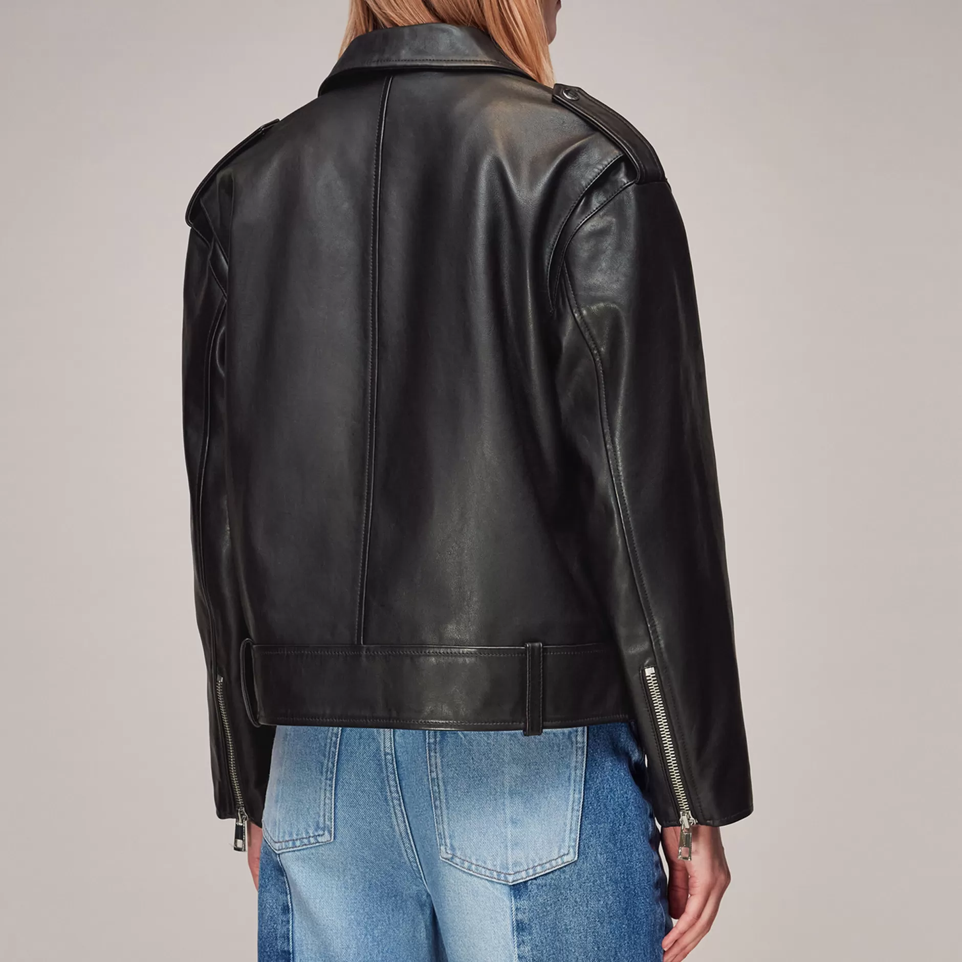 Women Whistles Jackets | Sophia Oversized Leather Biker