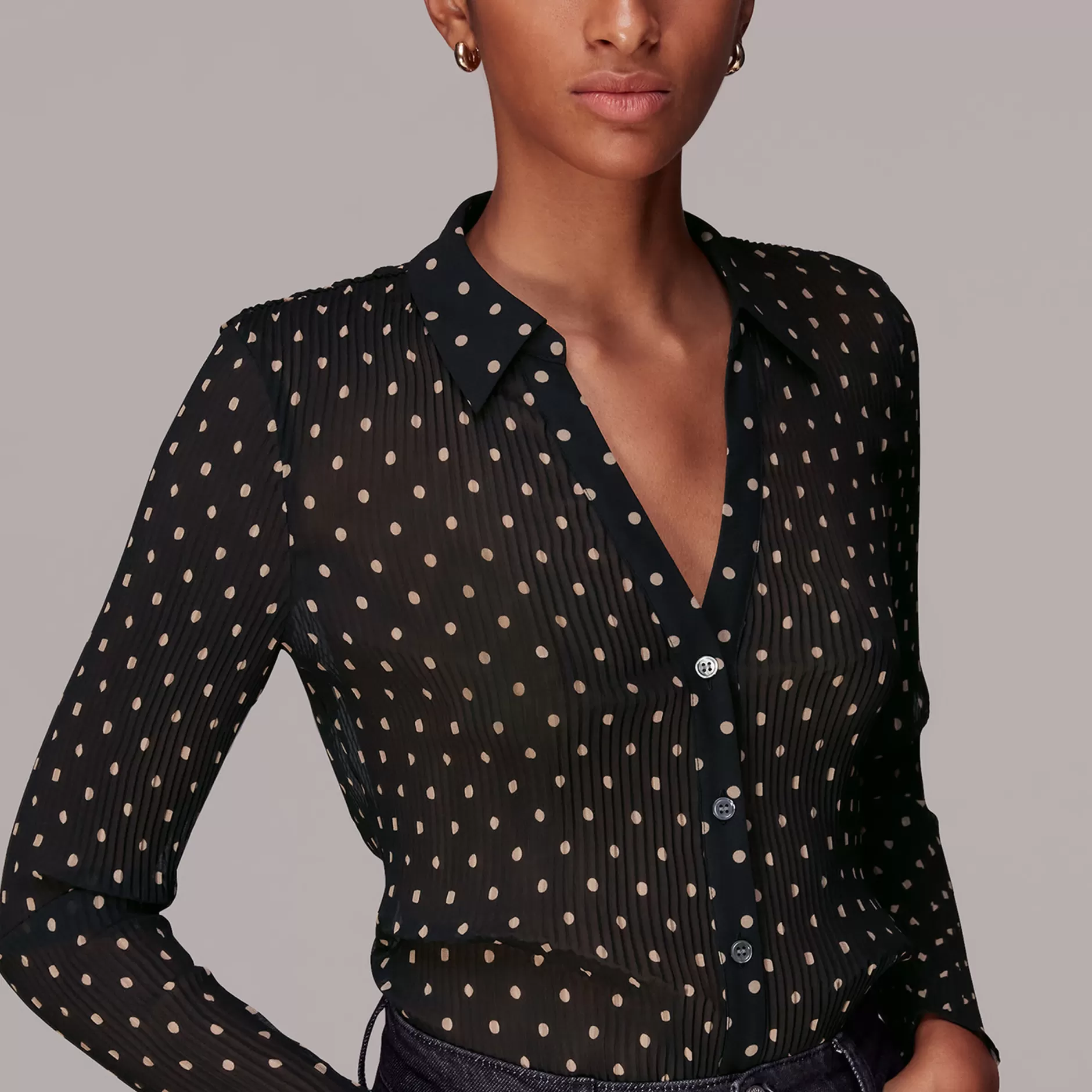 Women Whistles Tops | Spot Print Penny Plisse Shirt