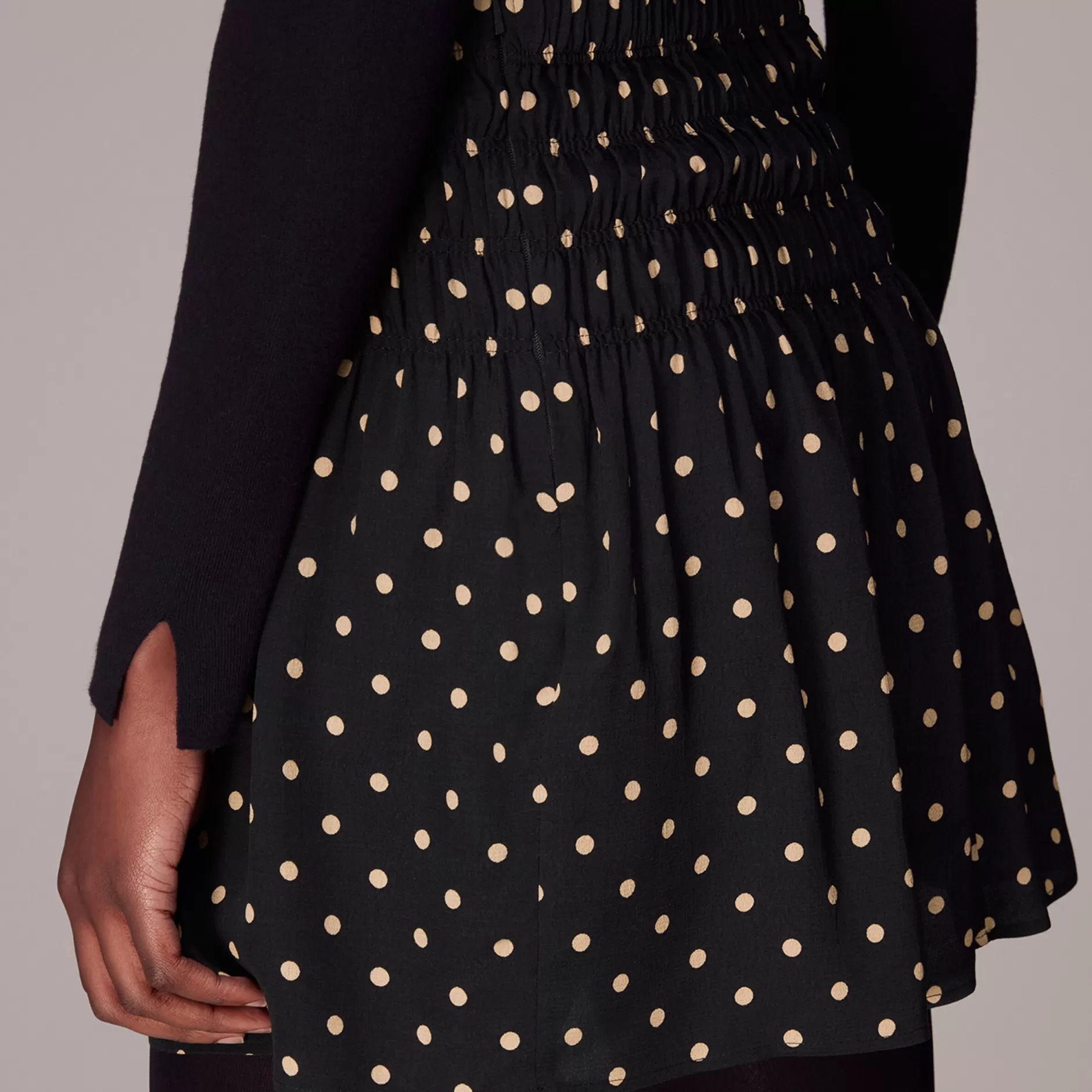 Women Whistles Skirts | Spot Shirred Mini Skirt