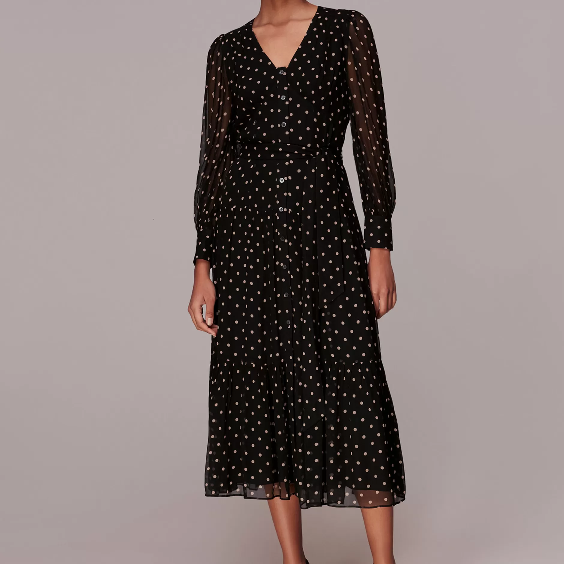 Women Whistles Dresses | Spot Textured Midi Dress