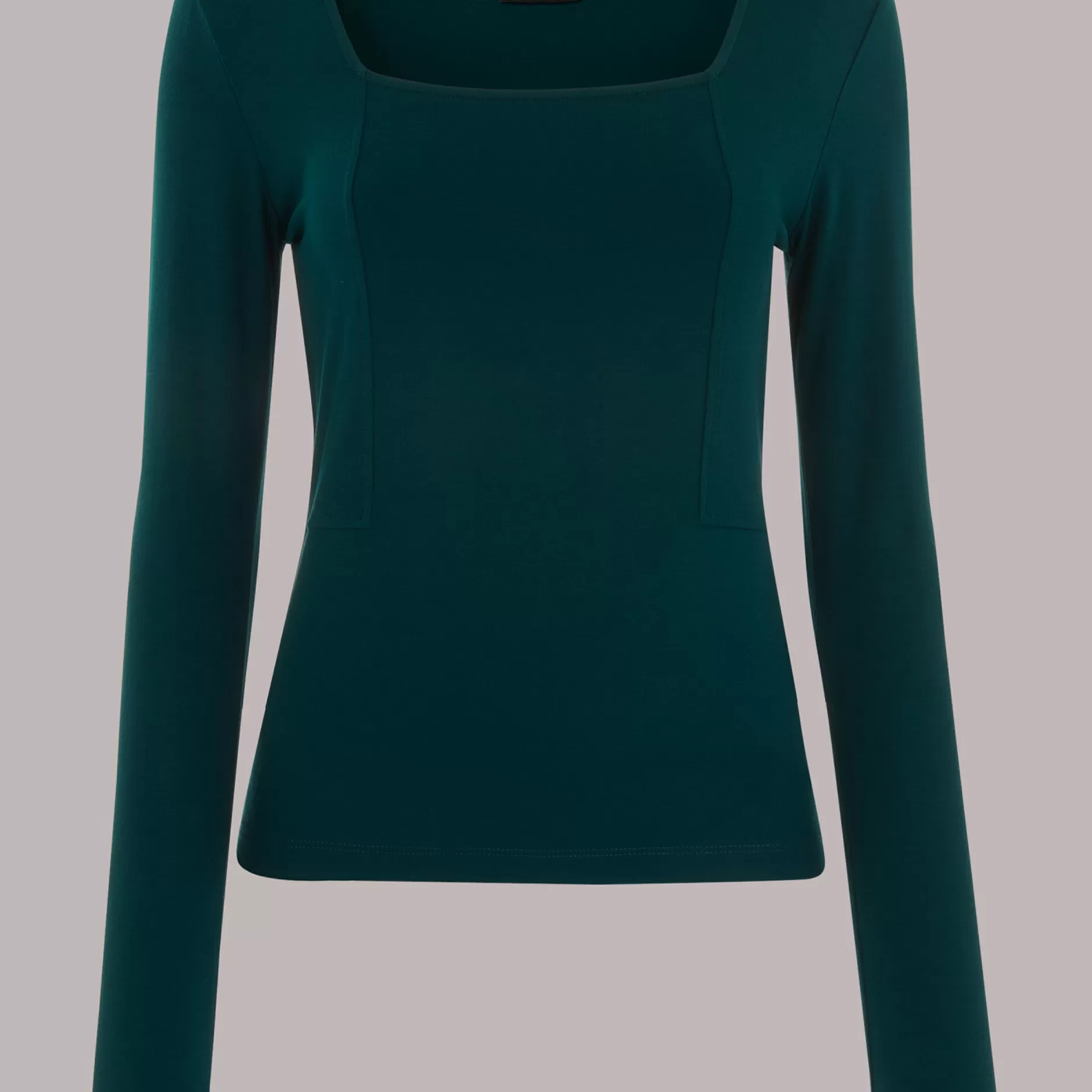 Women Whistles Tops | Square Neck Long Sleeve Top