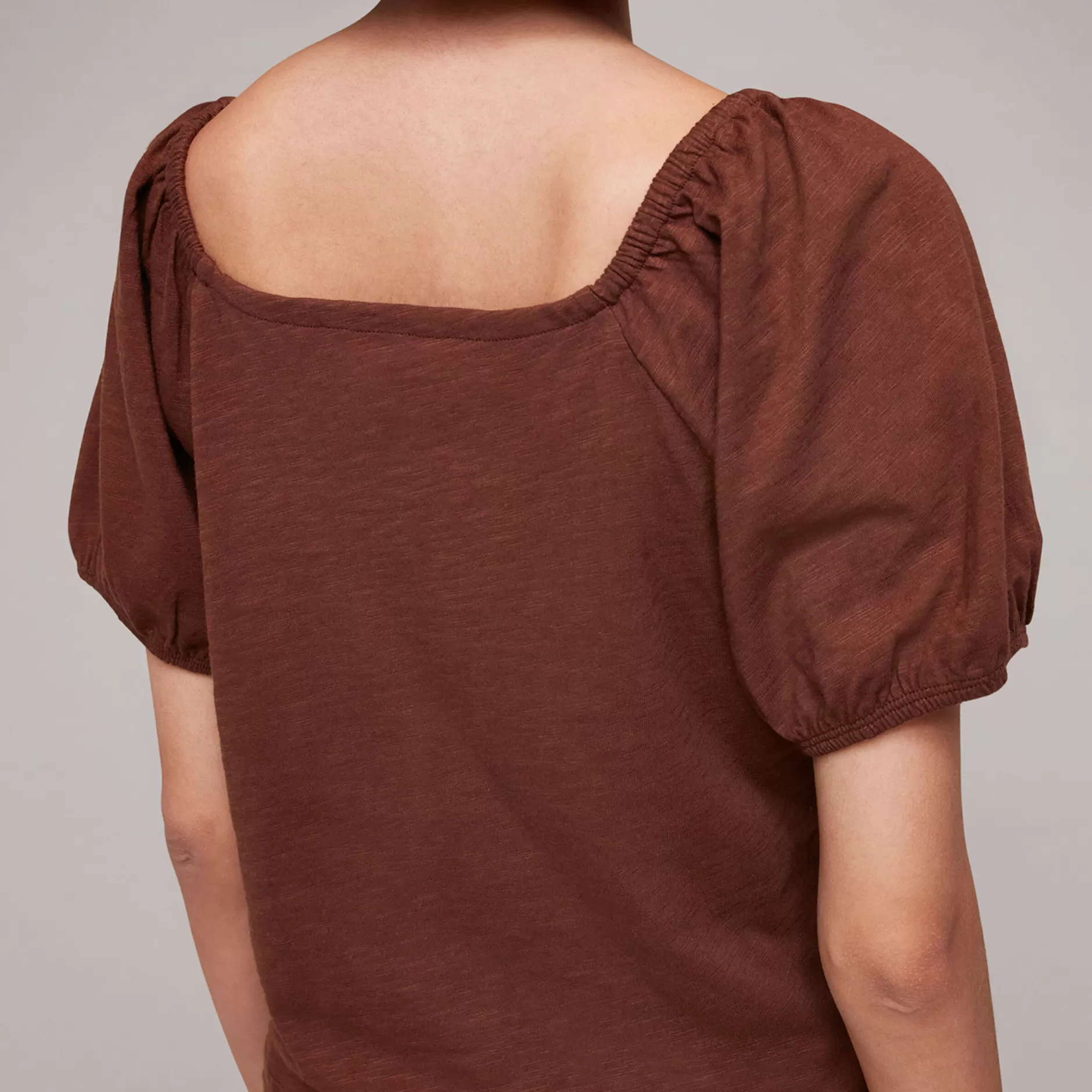 Women Whistles T-Shirts | Square Neck Puff Sleeve Top