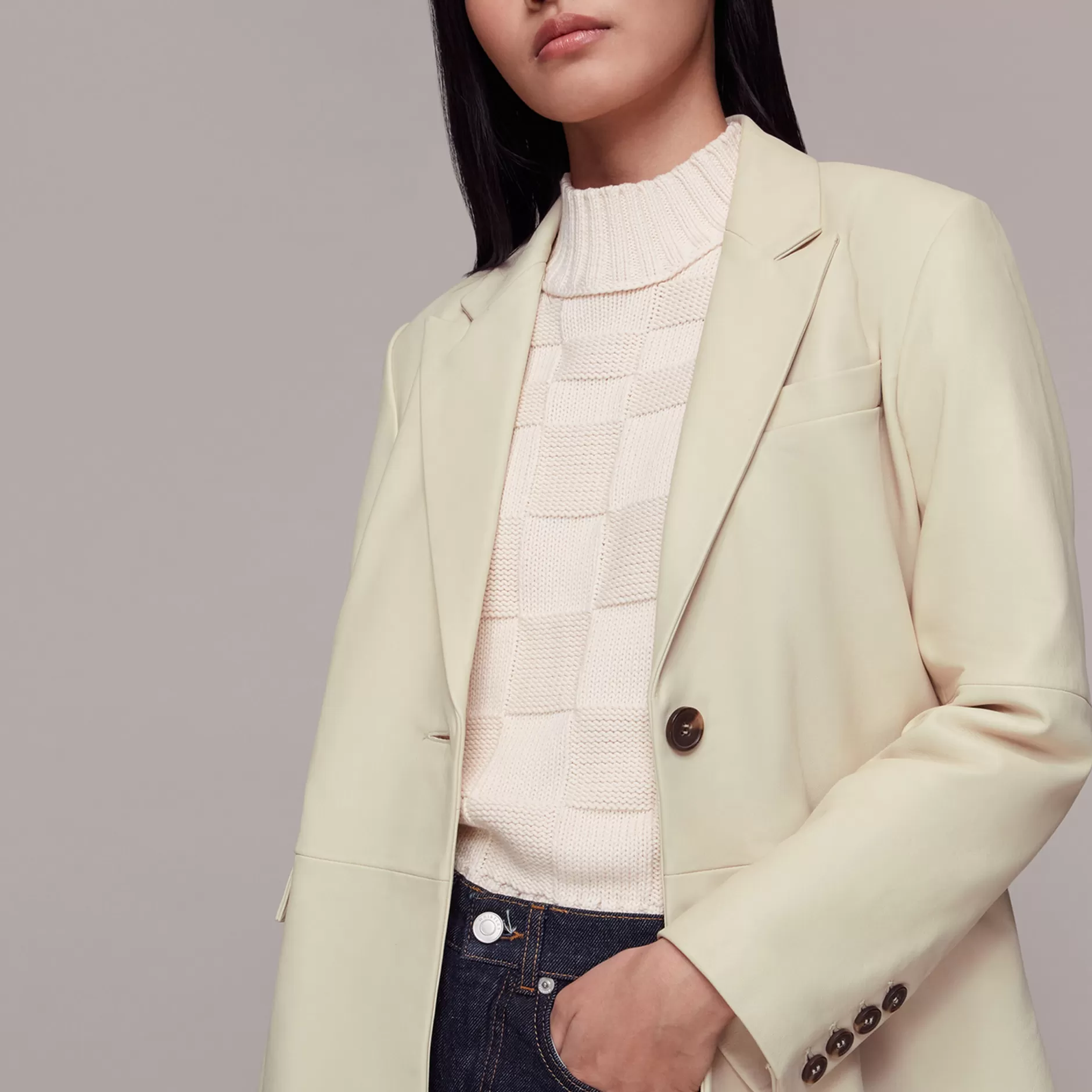 Women Whistles Jackets | Stina Leather Blazer