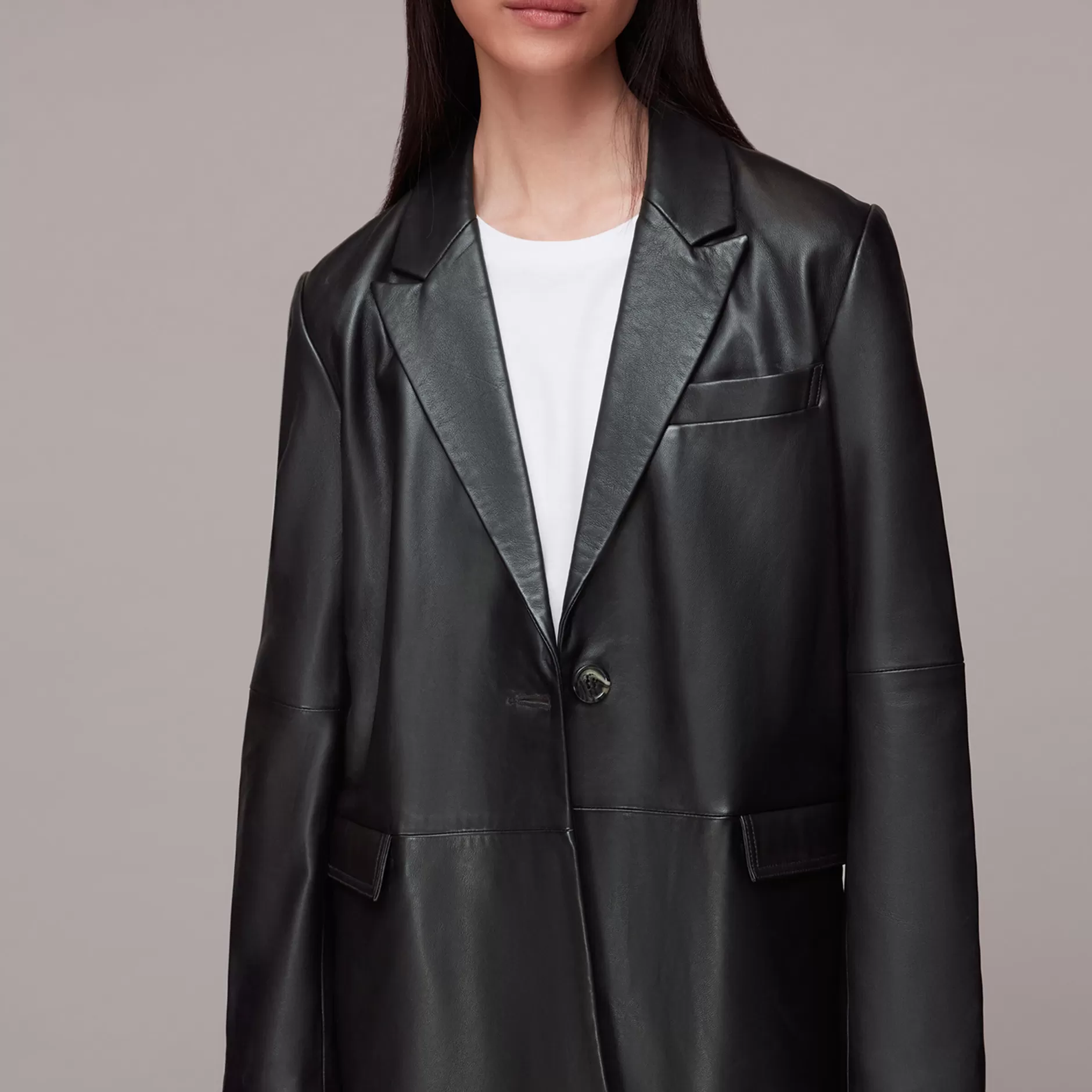 Women Whistles Jackets | Stina Leather Blazer