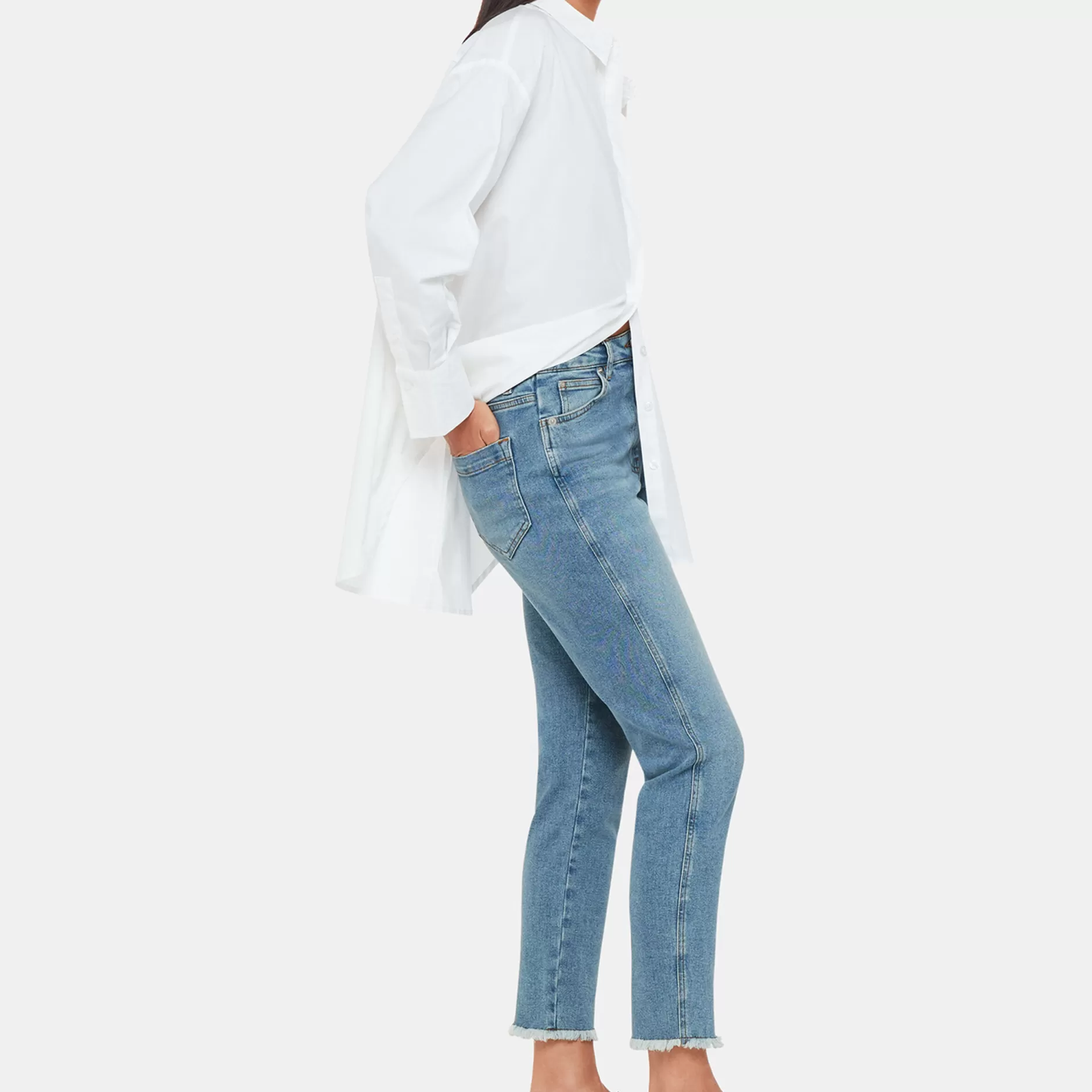 Women Whistles Trousers | Stretch Slim Frayed Jean