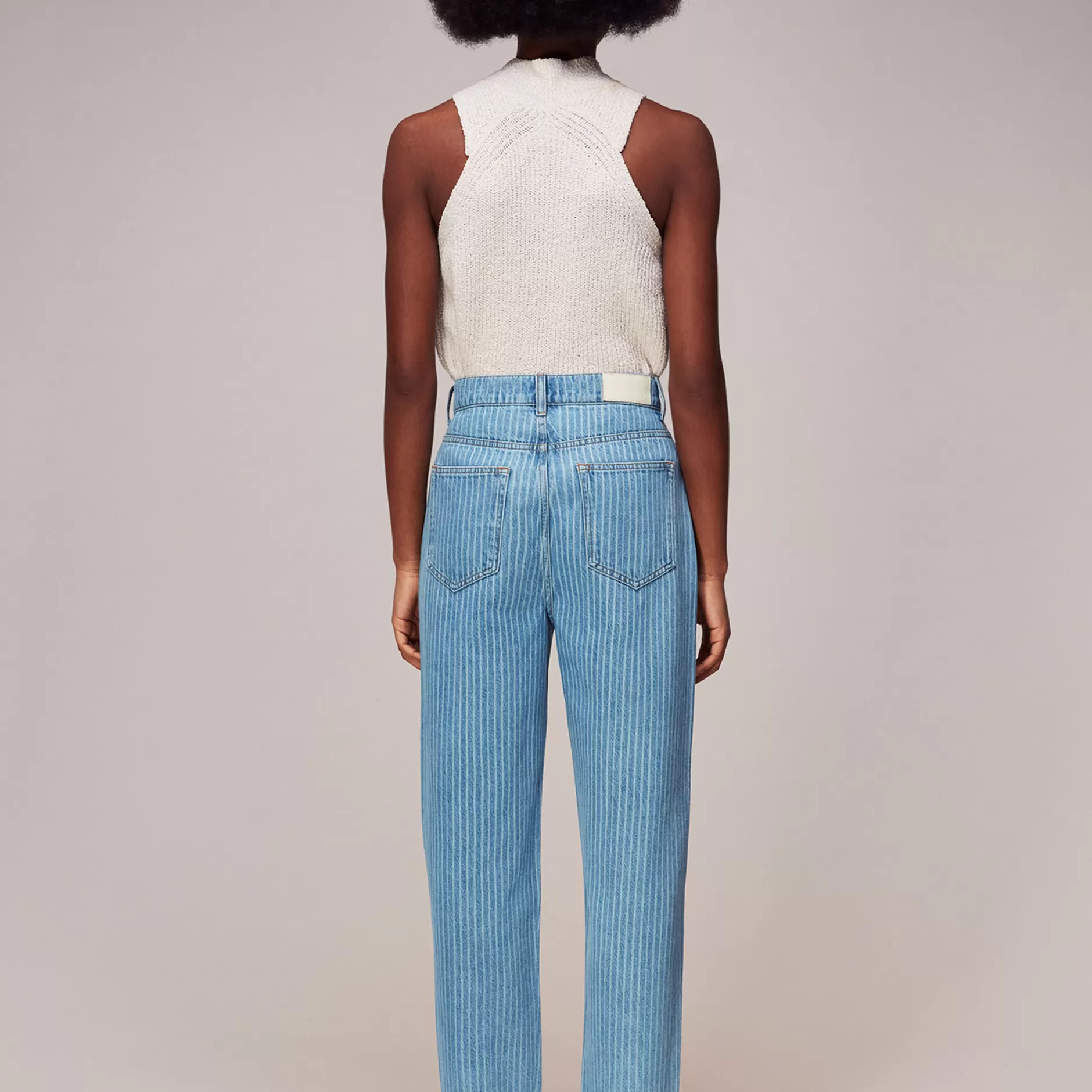 Women Whistles Jeans | Stripe Barrel Leg Jean