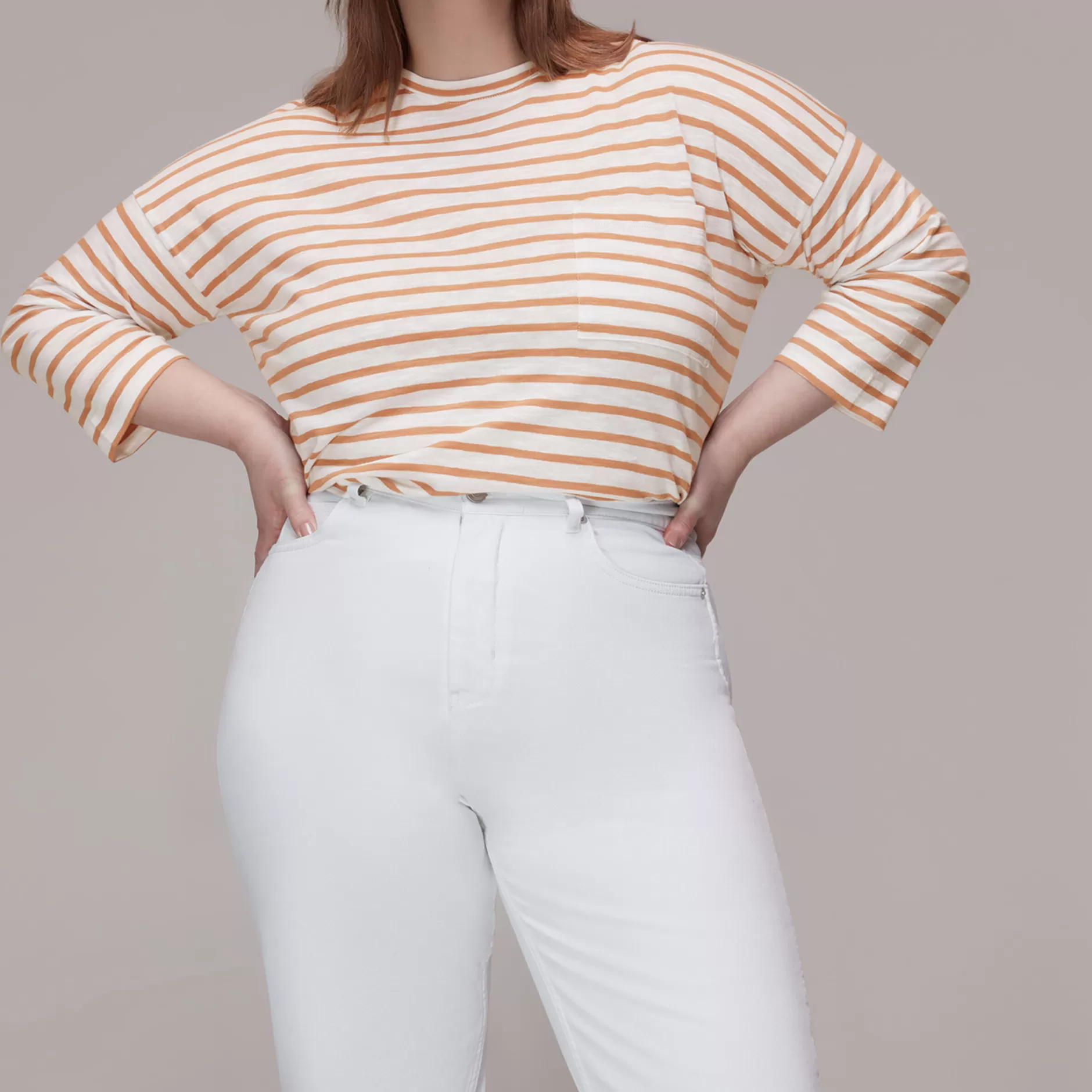 Women Whistles T-Shirts | Stripe Cotton Pocket Top