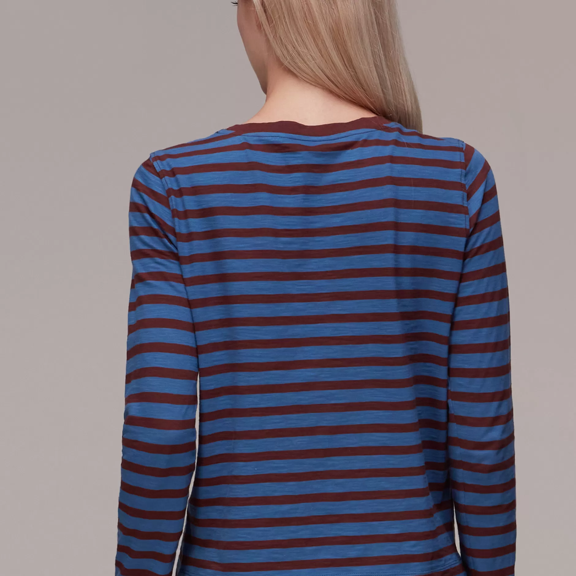 Women Whistles T-Shirts | Stripe Crew Neck Pocket Top