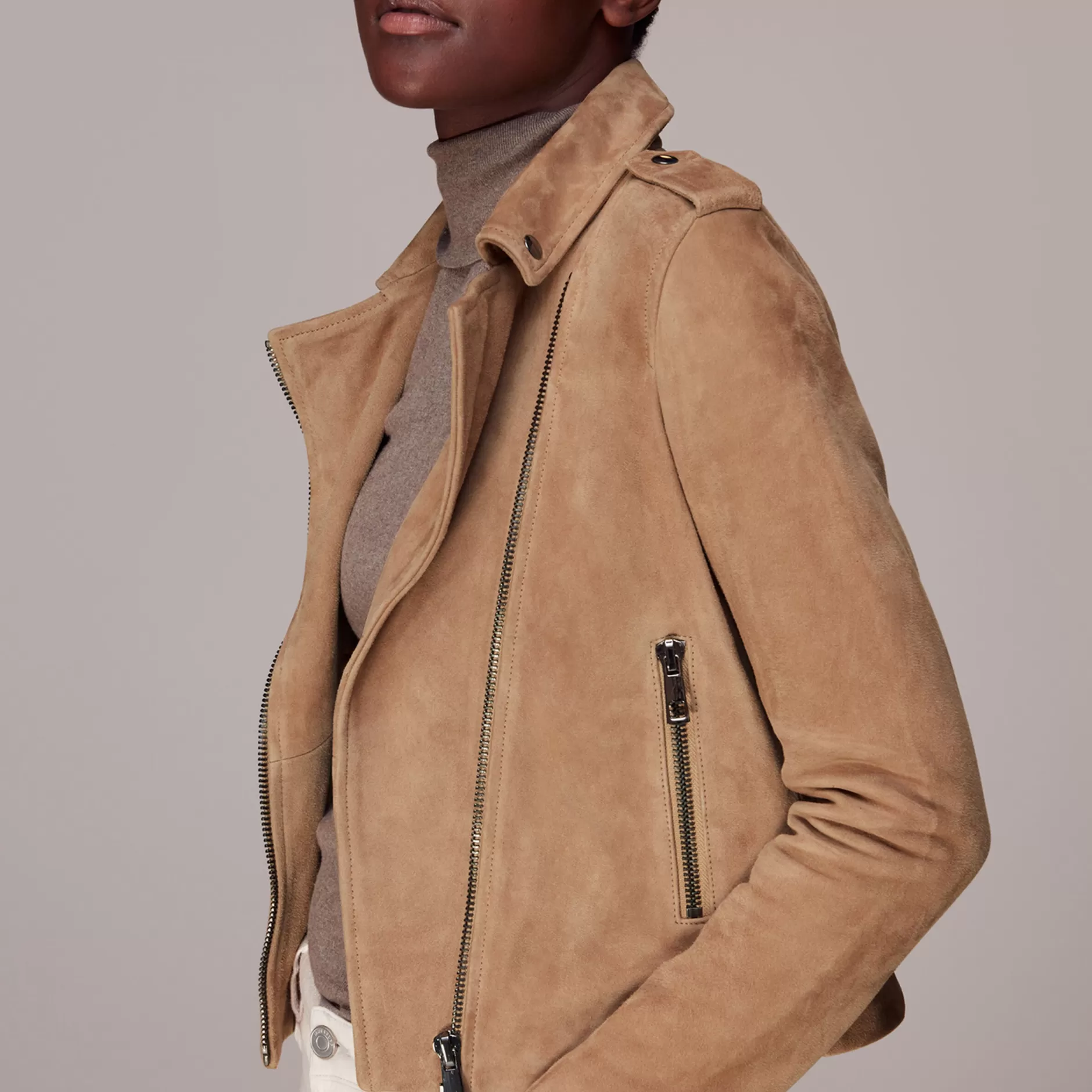 Women Whistles Jackets | Suede Agnes Leather Jacket