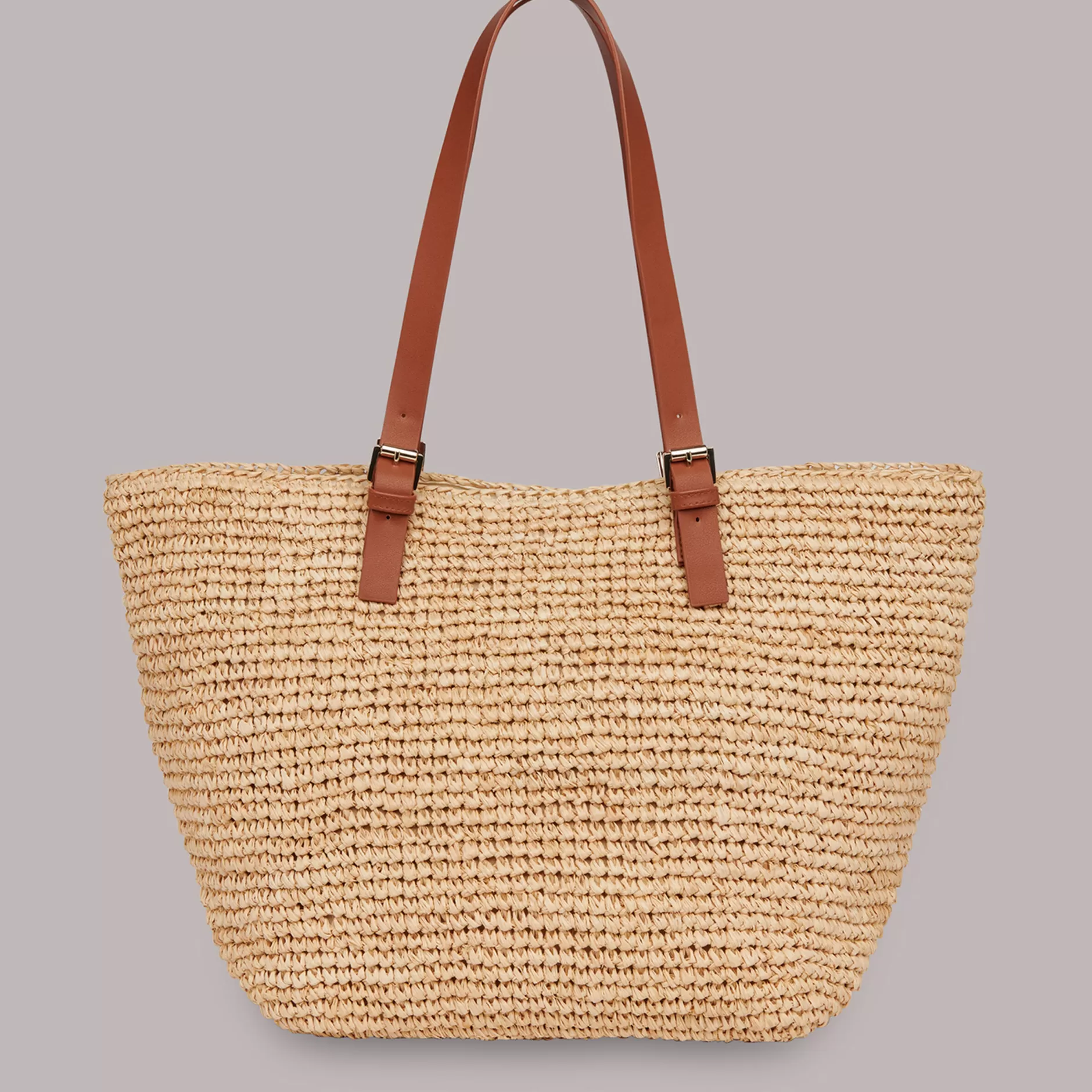 Women Whistles Shoulder Bags & Tote Bags | Teya Buckle Handle Straw Tote