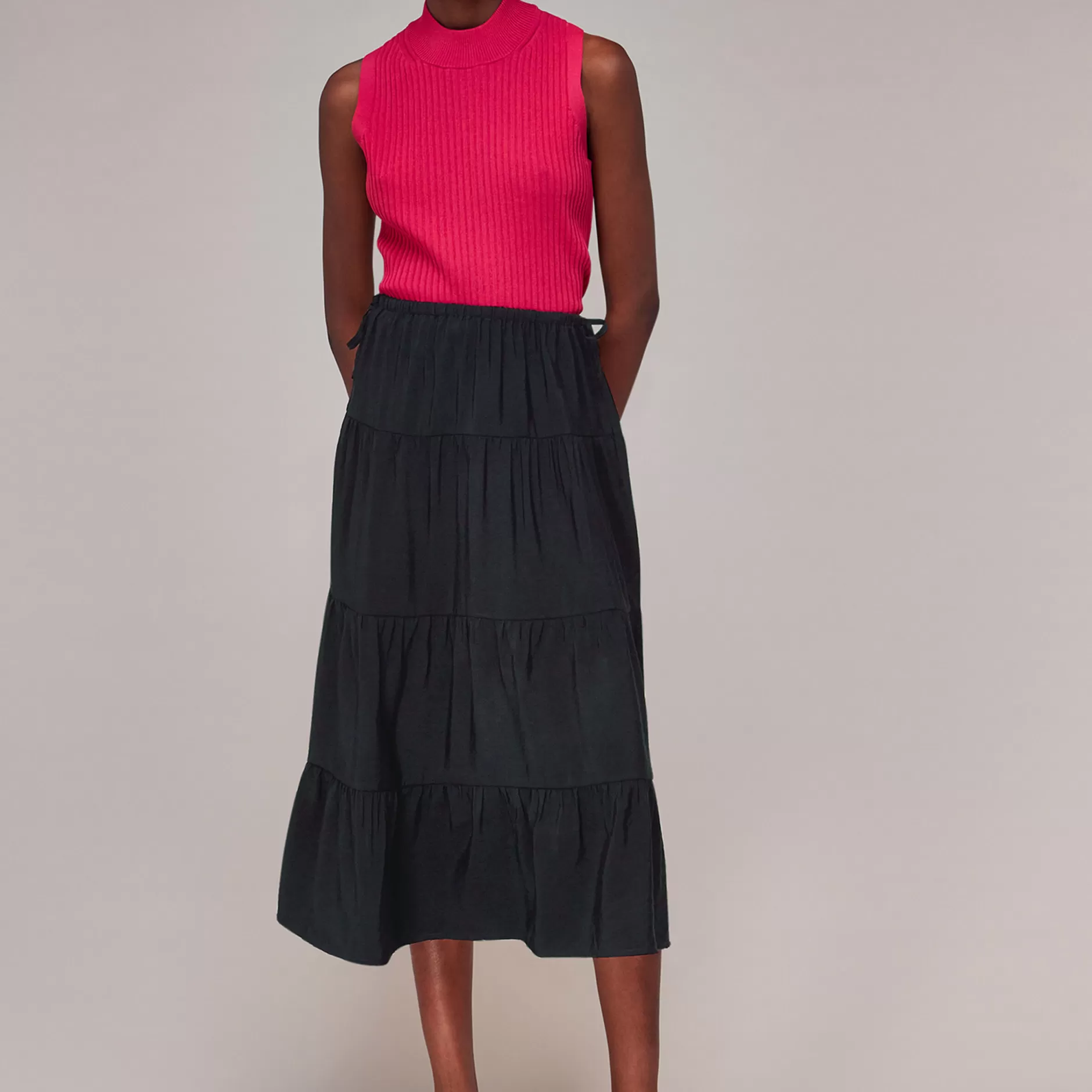 Women Whistles Skirts | Tie Side Tiered Skirt