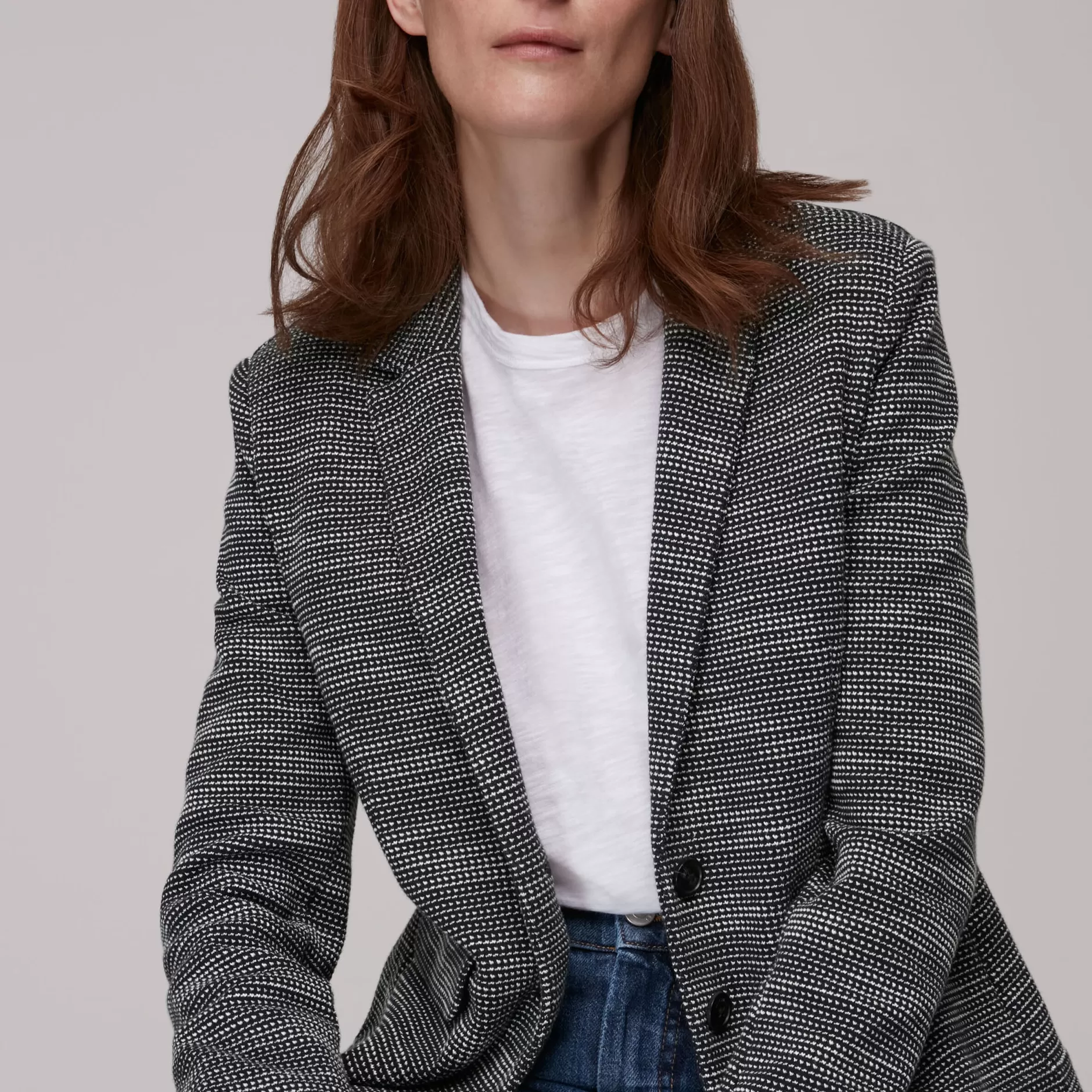 Women Whistles Jackets | Tweed Slim Jersey Jacket