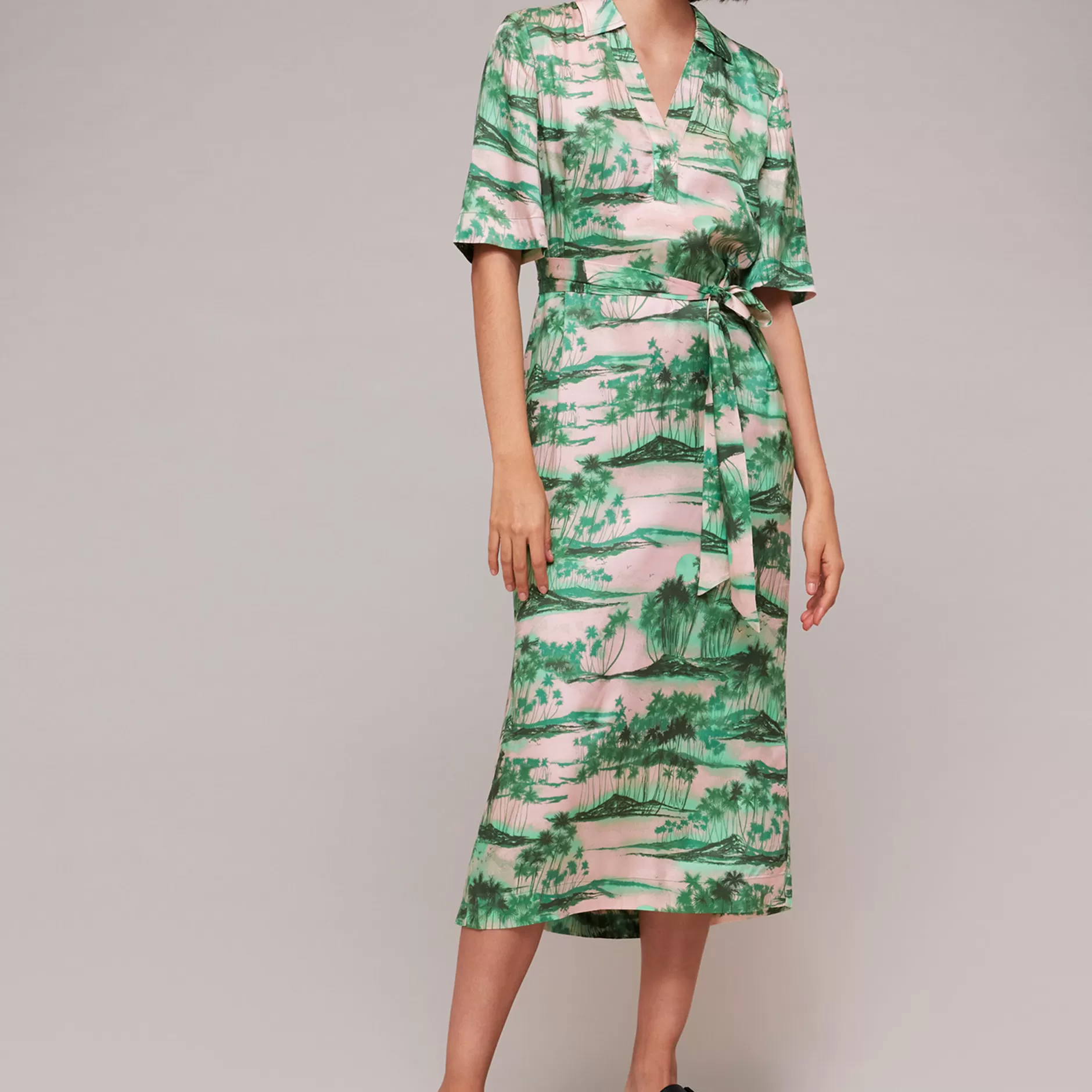 Women Whistles Dresses | Waving Palms Shirt Dress