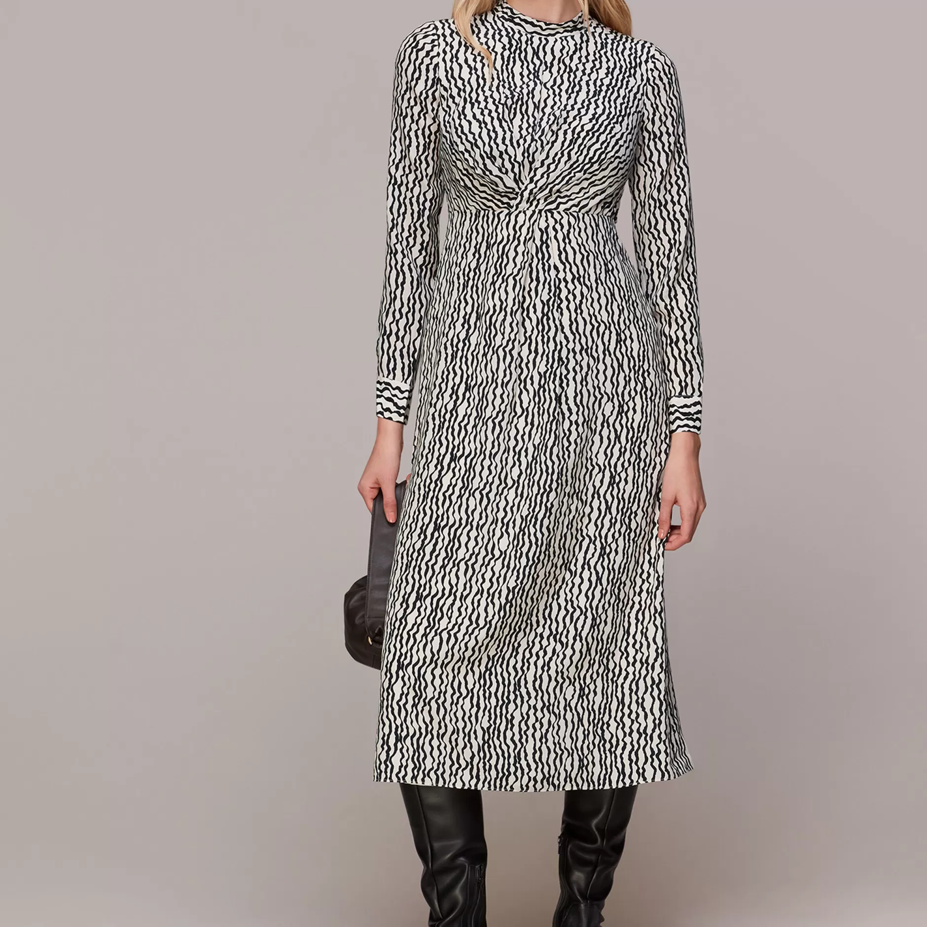 Women Whistles Dresses | Wiggle Print Silk Midi Dress