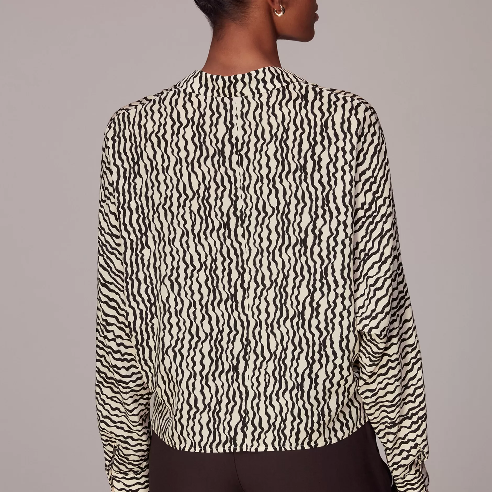 Women Whistles Tops | Wiggle Print Silk Shirt